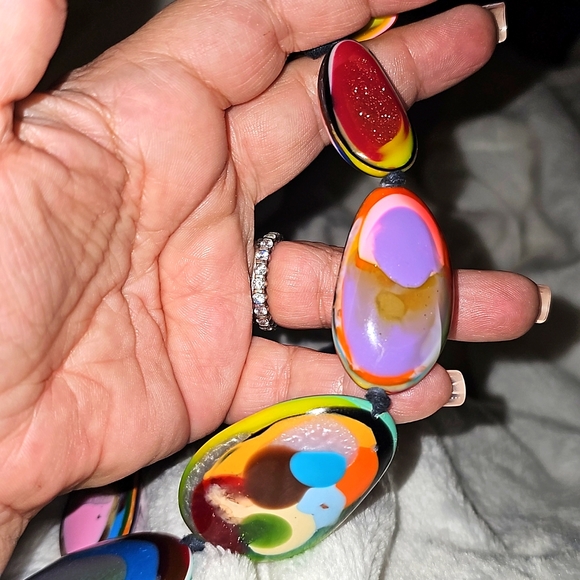 Jackie Brazil Multi Colored Resin Necklace - Picture 7 of 7